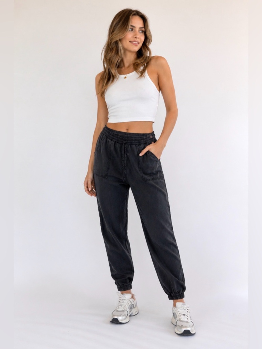 Victoria’s Secret PINK Black Jogger Pants Women’s Medium Drawstring Athleisure